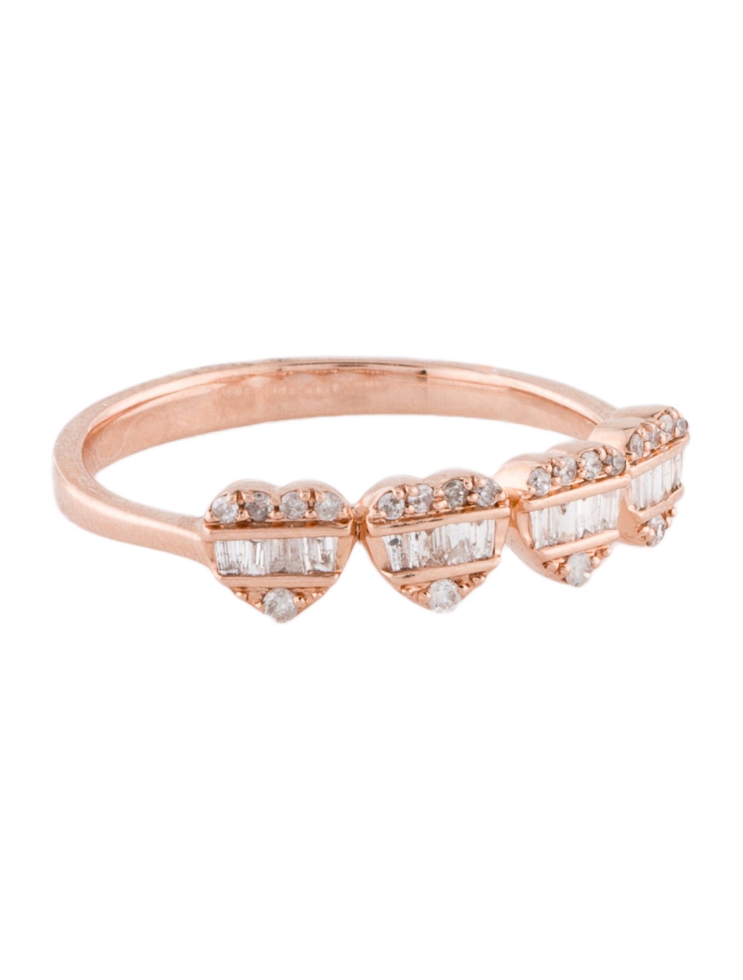 Ring 14K Diamond Heart Band
