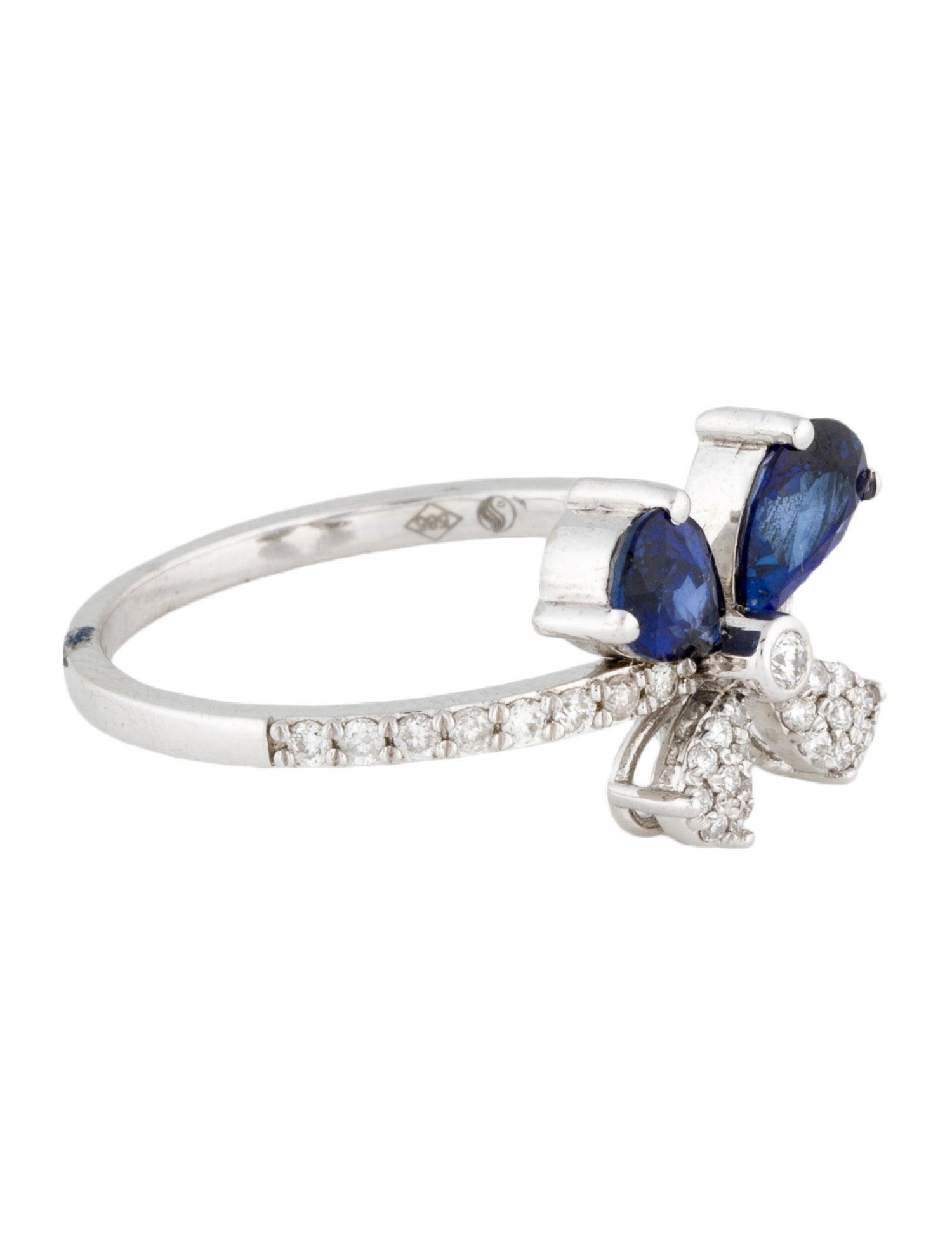 Ring 14K Sapphire & Diamond Cocktail Ring