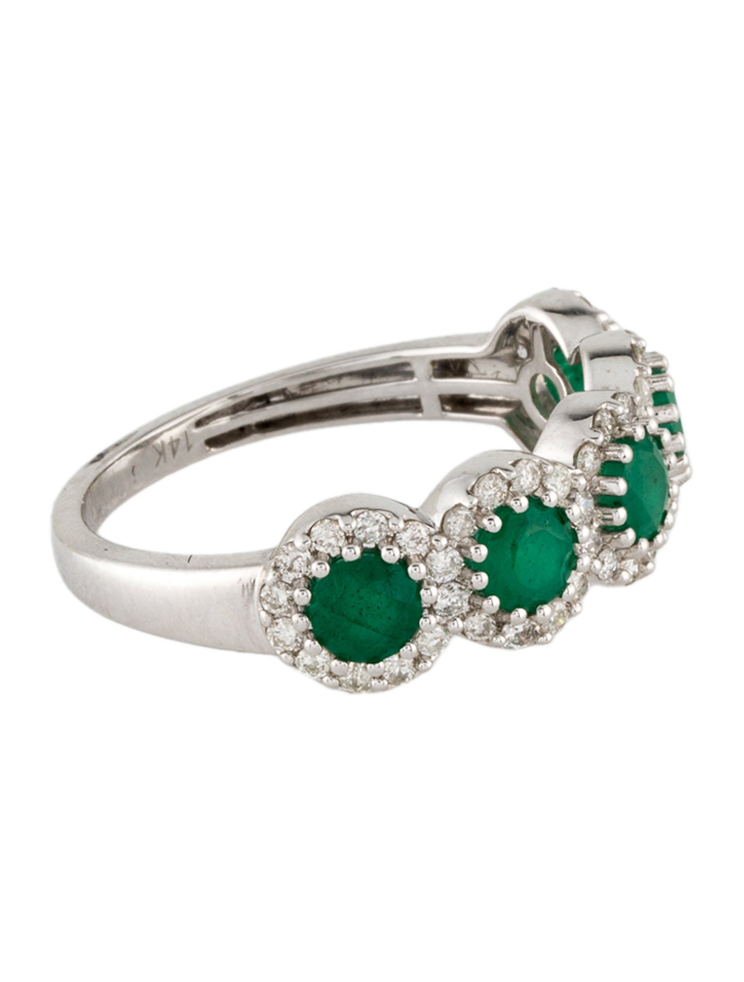 Ring 14K Emerald & Diamond Band