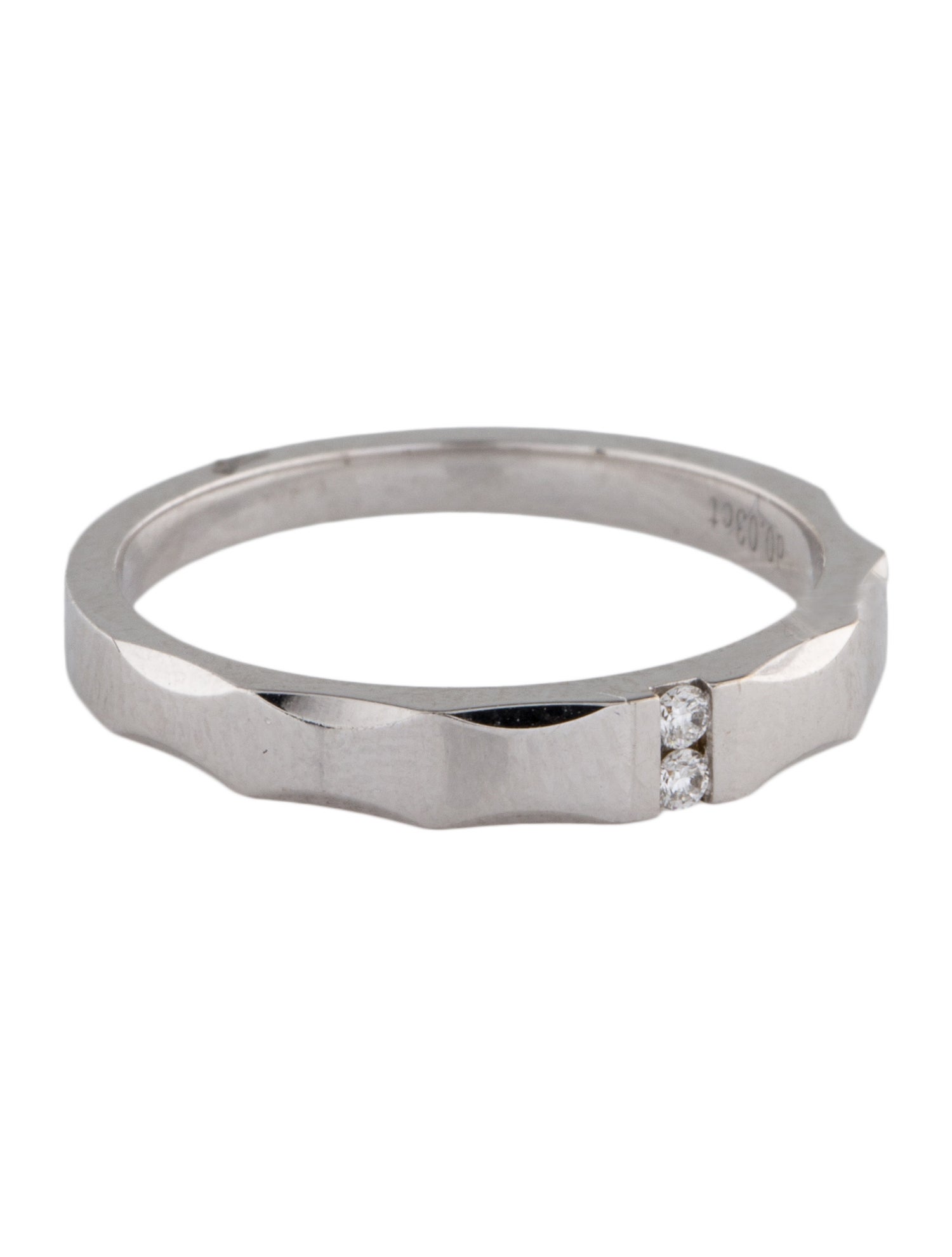 Ring 18K Diamond Textured Band