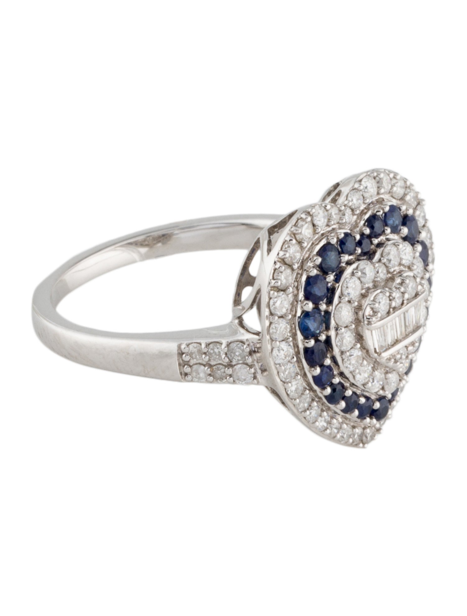 Ring 14K Diamond & Sapphire Heart Ring