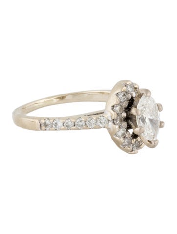 Ring Engagement 14K 1.00ctw Diamond Halo 5.25