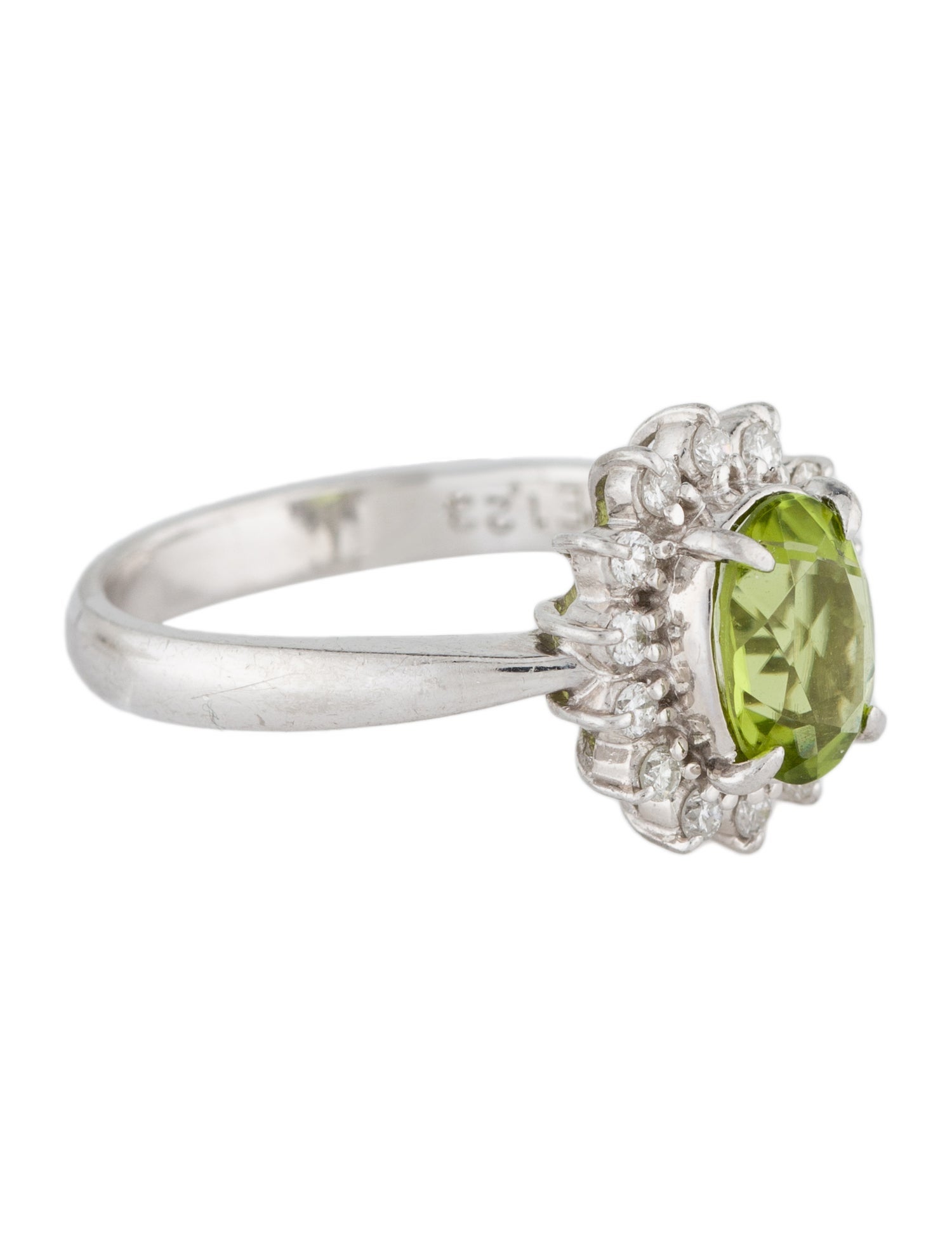 Ring Platinum 1.23ct Peridot & Diamond Cocktail Ring