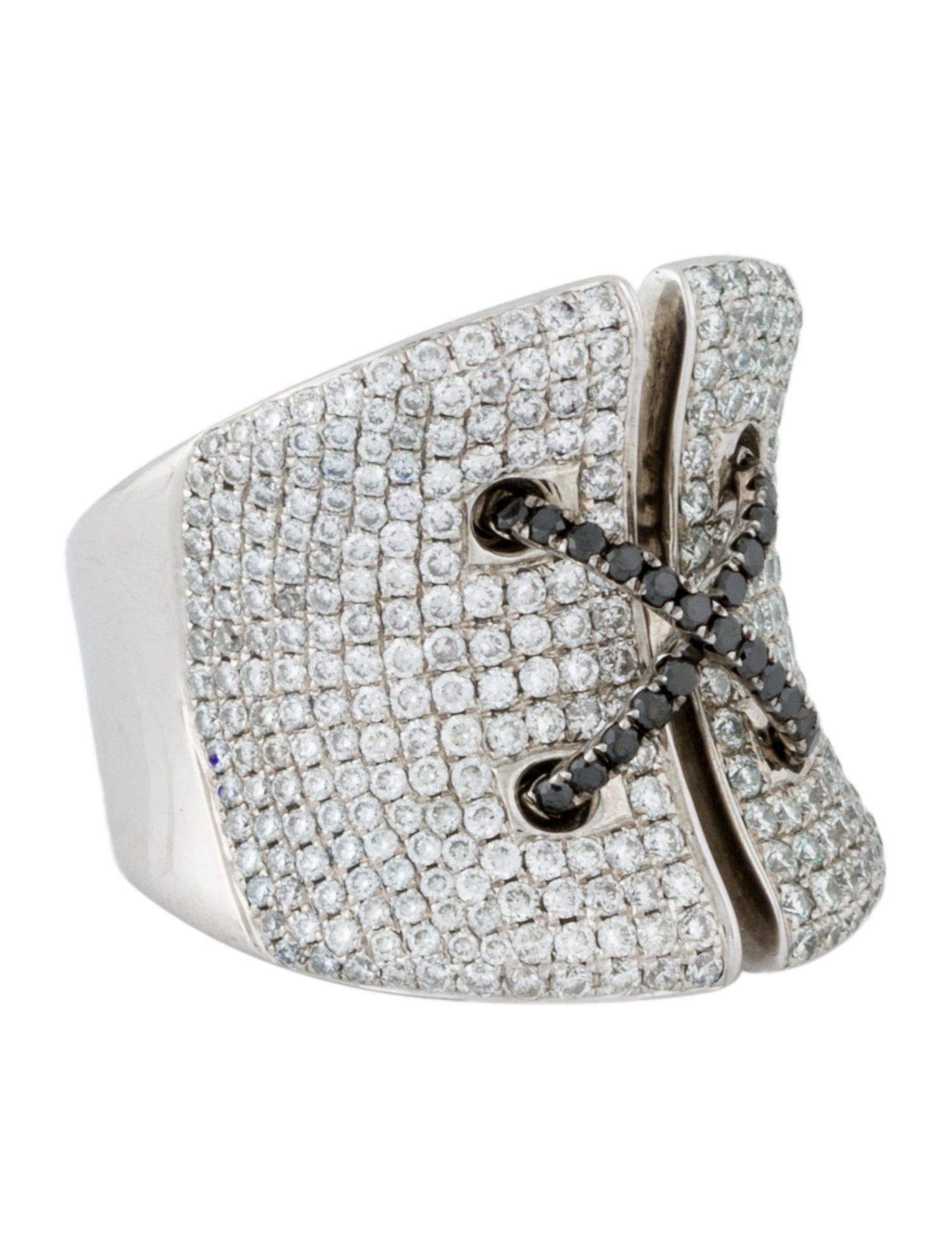 Ring 18K 2.10ctw Diamond Pavé Stitch Band