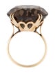 Ring 14K 21.02ct Smoky Quartz Cocktail Ring