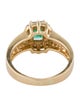 Ring 14K Emerald & Diamond Cocktail Ring