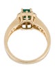 Ring 14K Emerald & Diamond Cocktail Ring