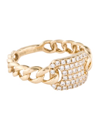 Ring 14K Diamond Plate Chain Band