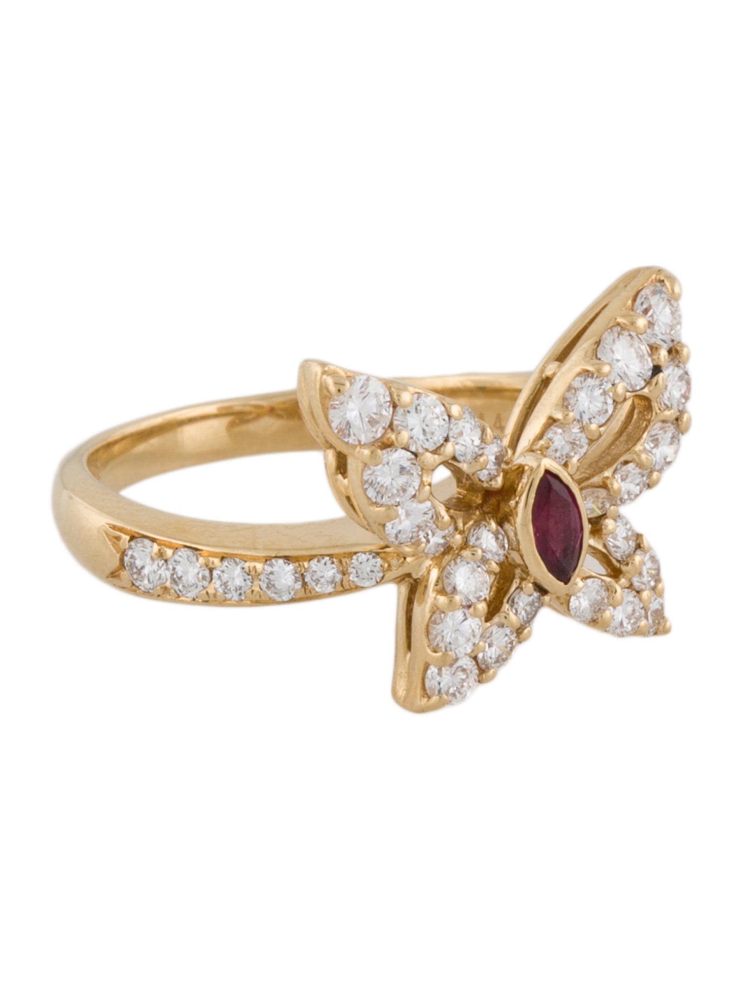 Ring 18K Ruby & Diamond Butterfly Cocktail Ring