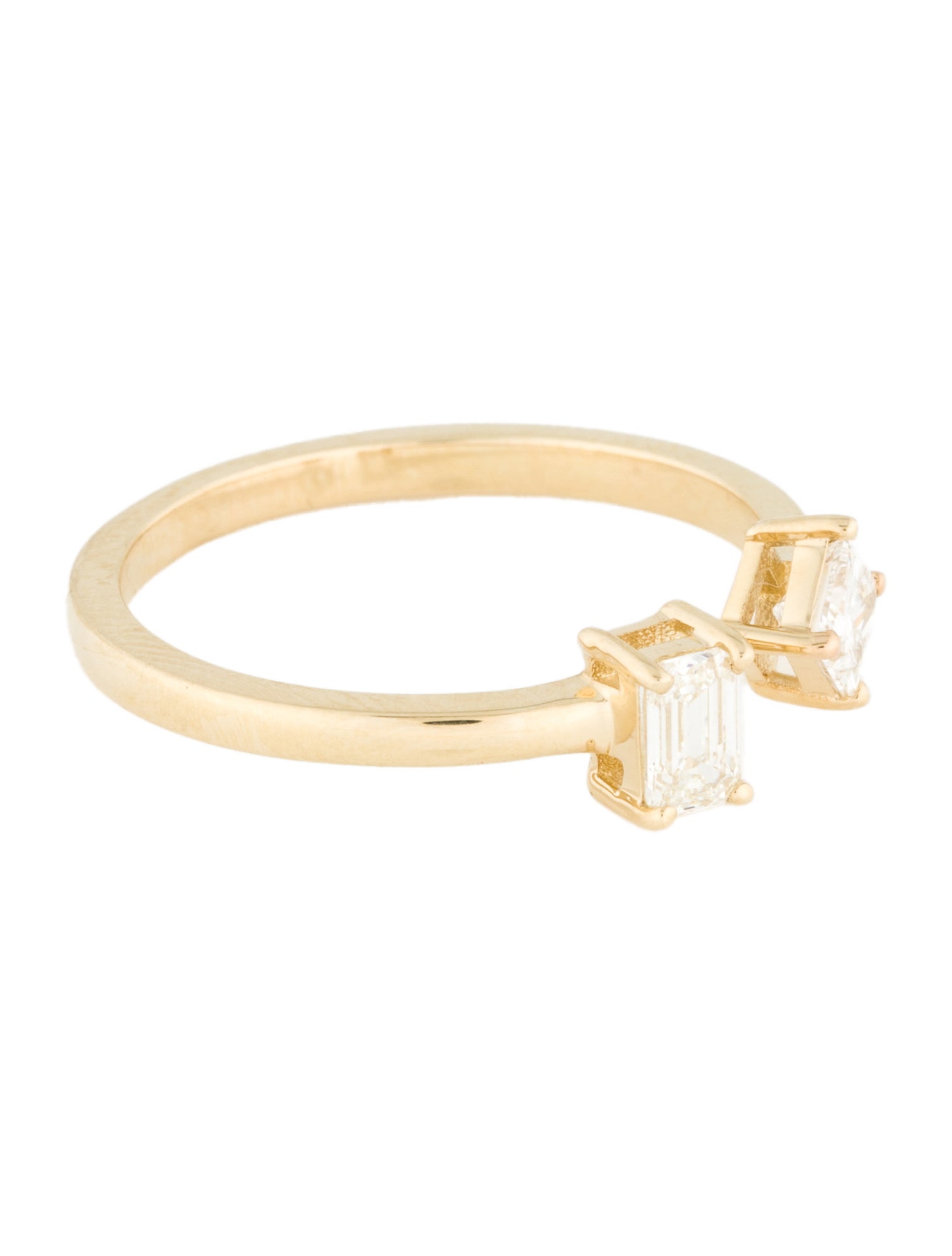 Ring 14K Diamond Open 2-Stone Band