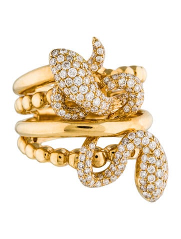 18K Diamond Snake Cocktail Ring