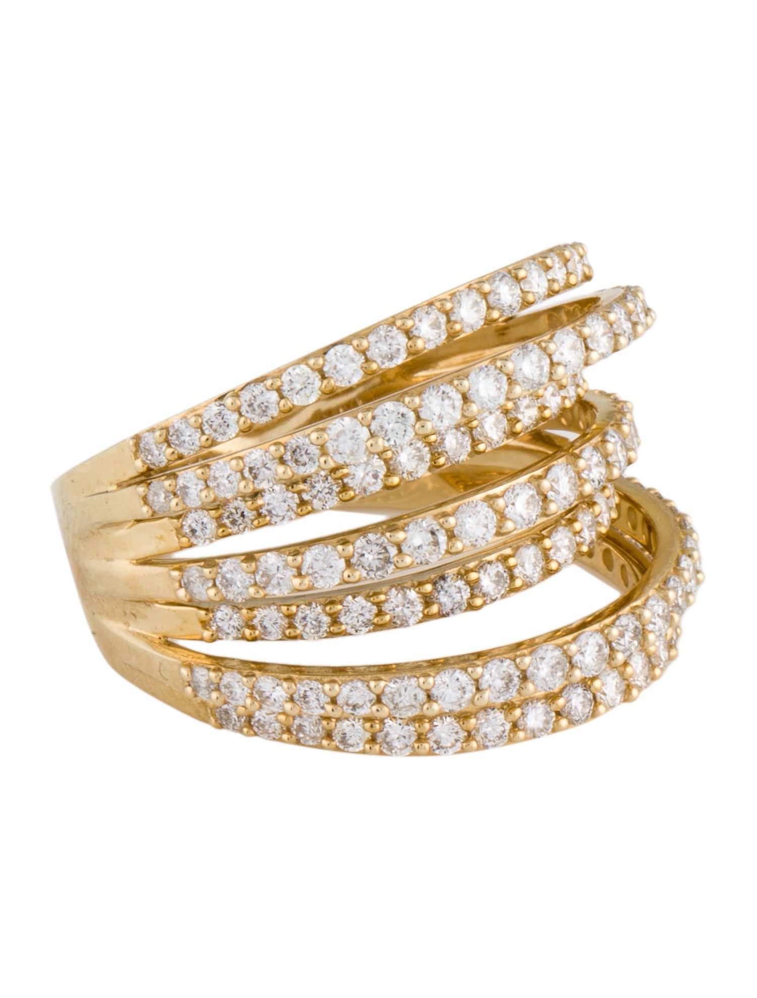 Ring 14K 1.92ctw Diamond Multi-Row Ring - 14K Yellow Gold Band, Rings ...
