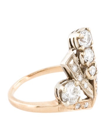 Ring Cocktail Vintage 14K Diamond 5.75
