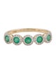Ring 14K Emerald & Diamond Scalloped Band