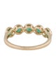 Ring 14K Emerald & Diamond Scalloped Band