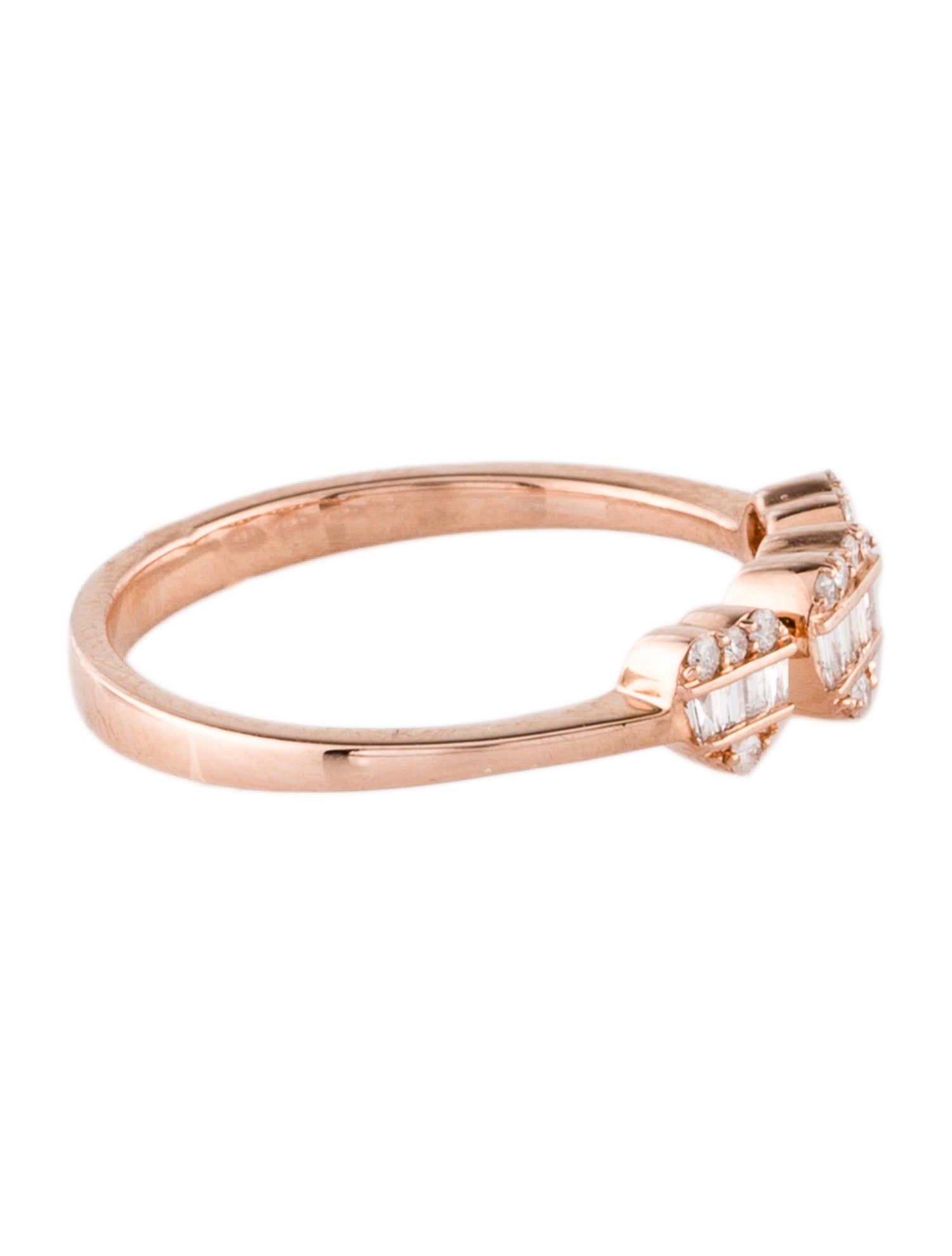 Ring 14K Diamond Triple Heart Band