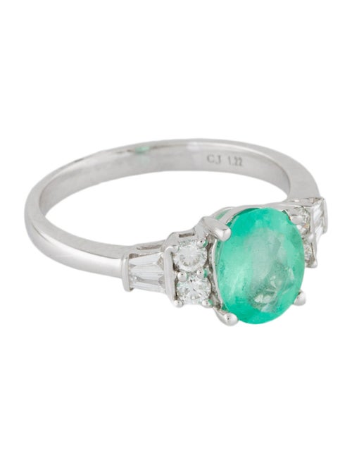 Ring 18K 1.22ct Emerald & Diamond Cocktail Ring