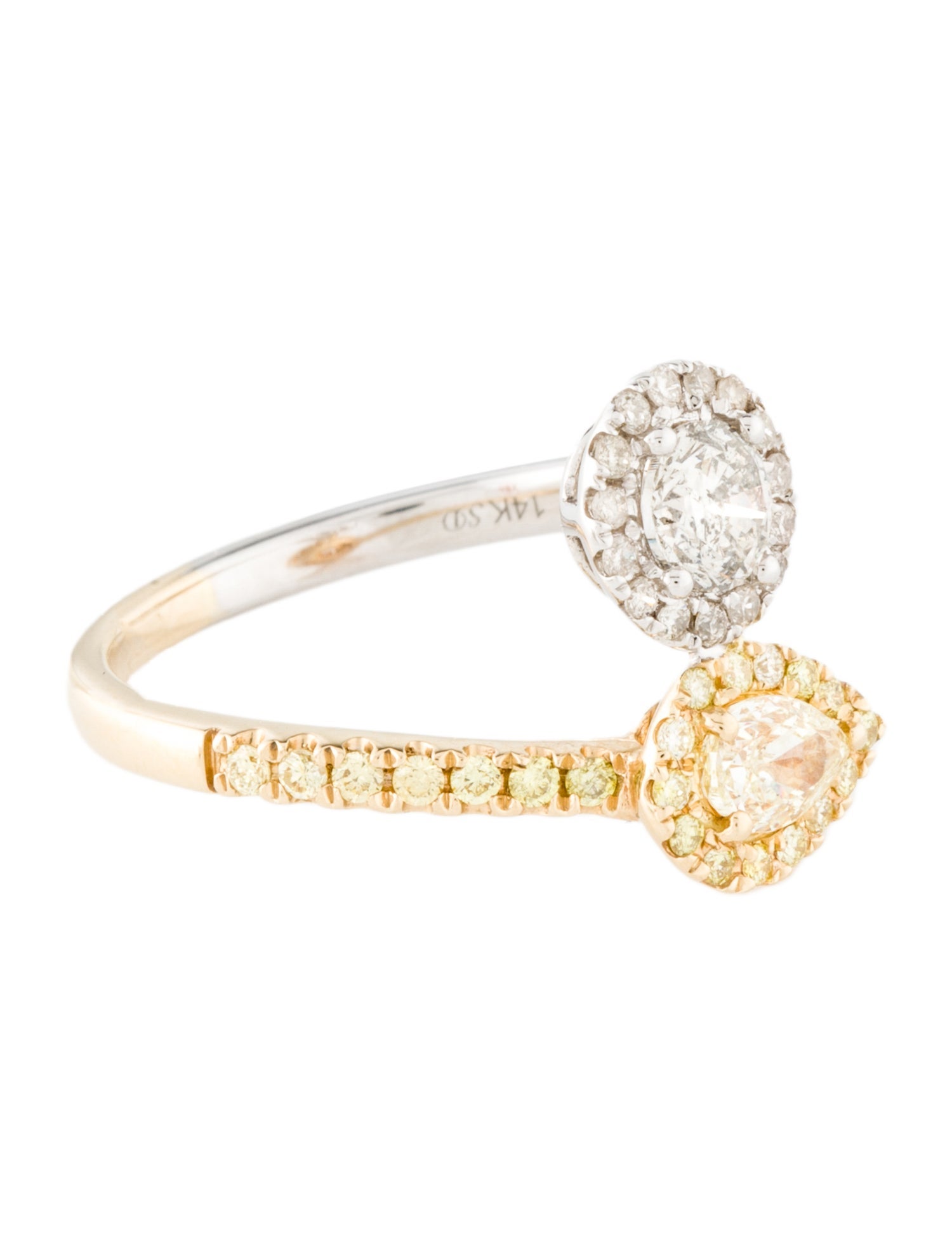 Ring 14K 1.20ctw Diamond Bypass Cocktail Ring