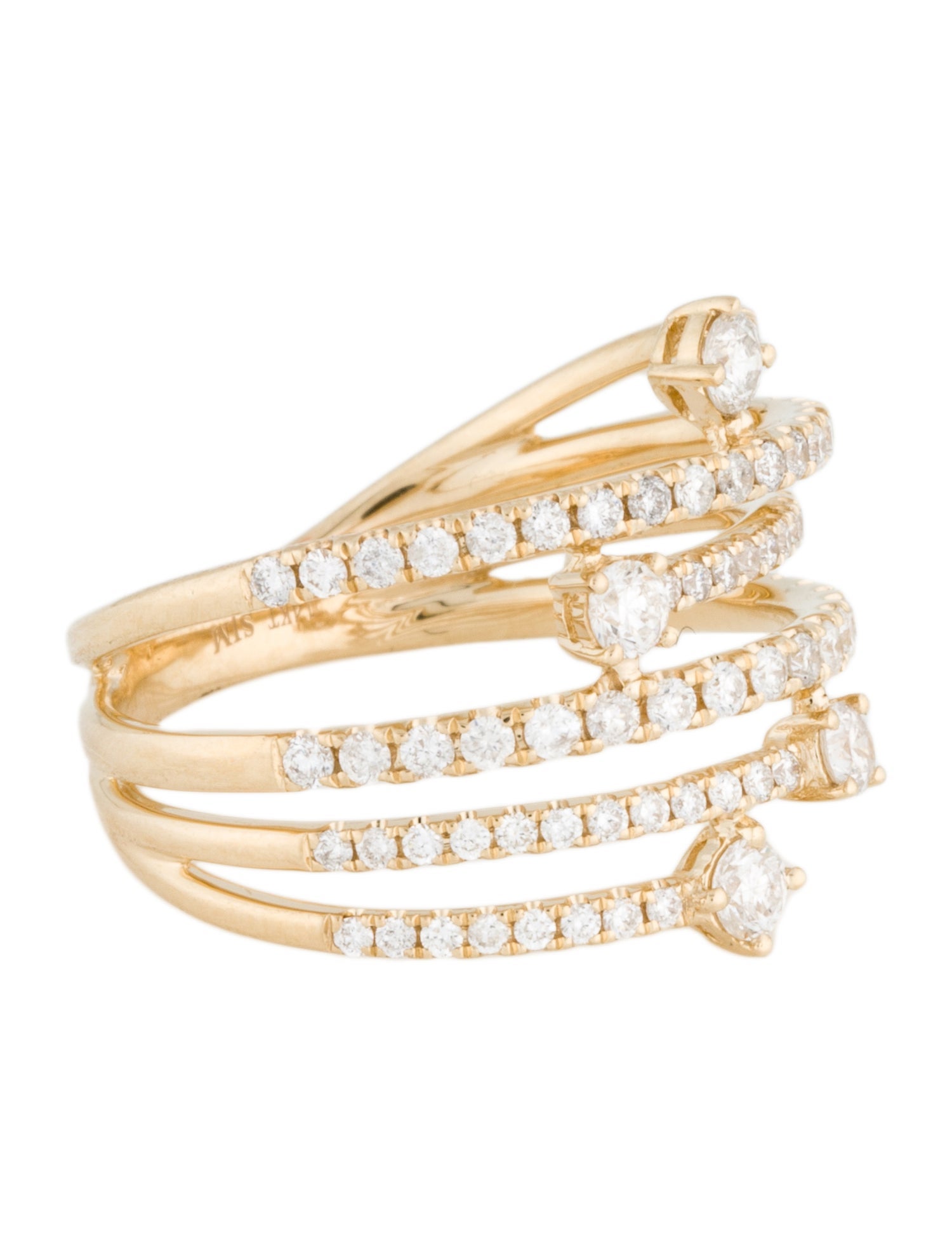 Ring 14K Diamond Multi Row Band