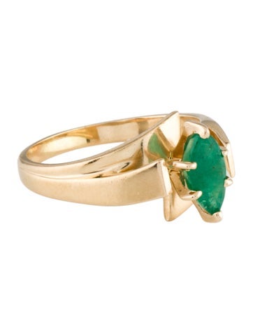 Ring Cocktail 14K Emerald 7.25