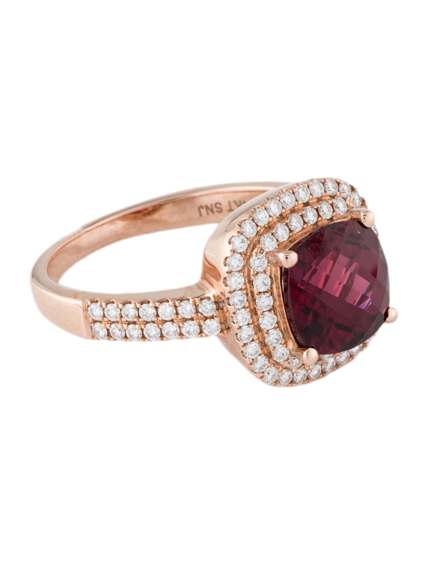 Ring 14K Garnet & Diamond Cocktail Ring