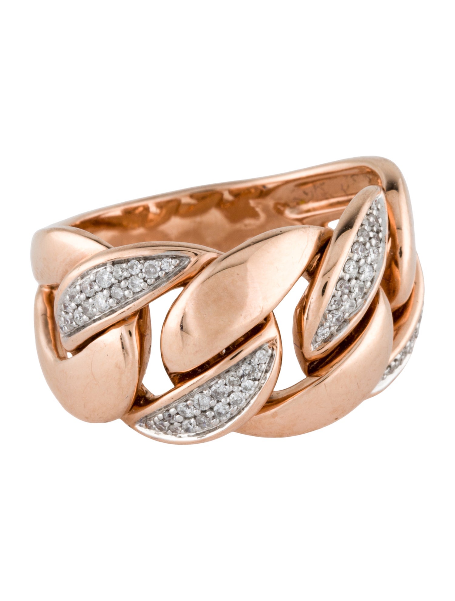 Ring 14K Diamond Pavé Chain Link Ring