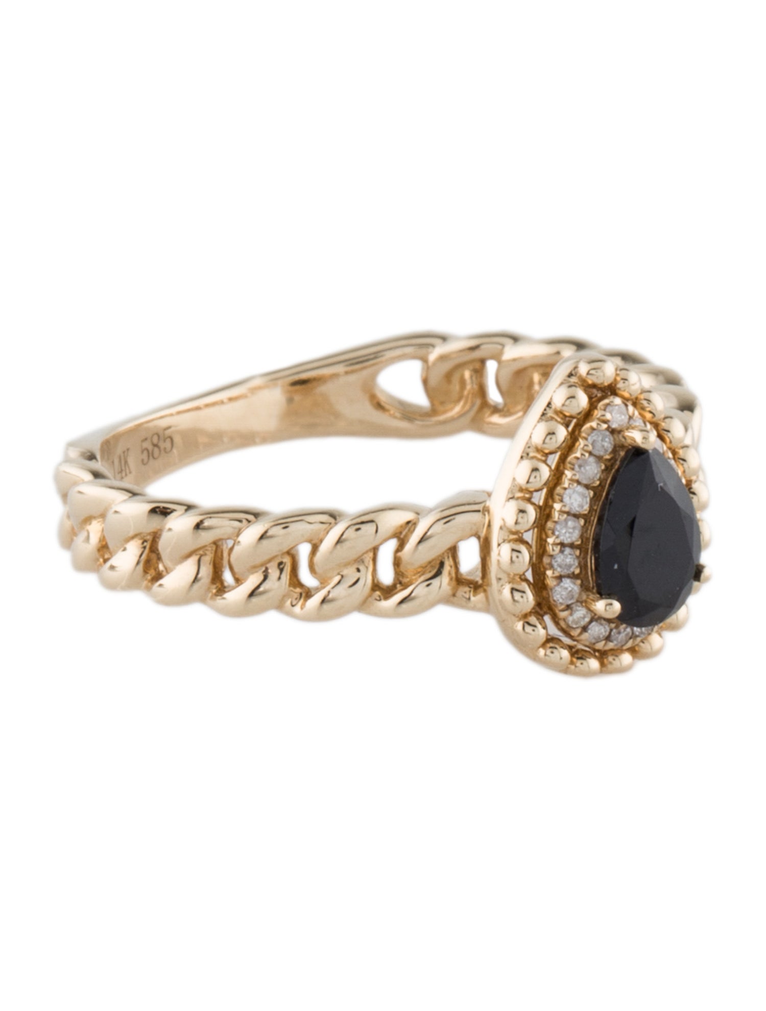 Ring 14K Spinel & Diamond Cocktail Ring