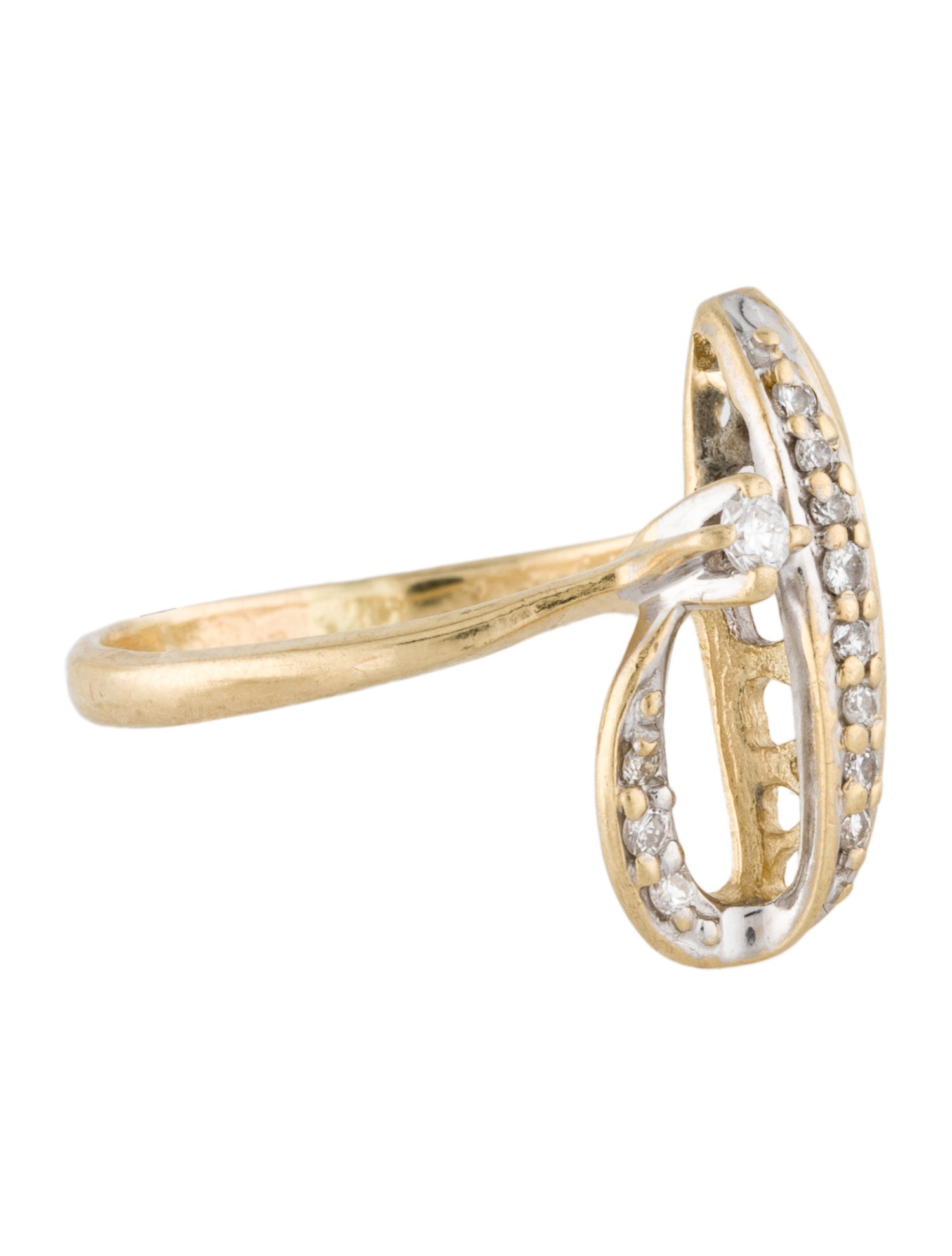 Ring 14K Diamond Swirl Cocktail