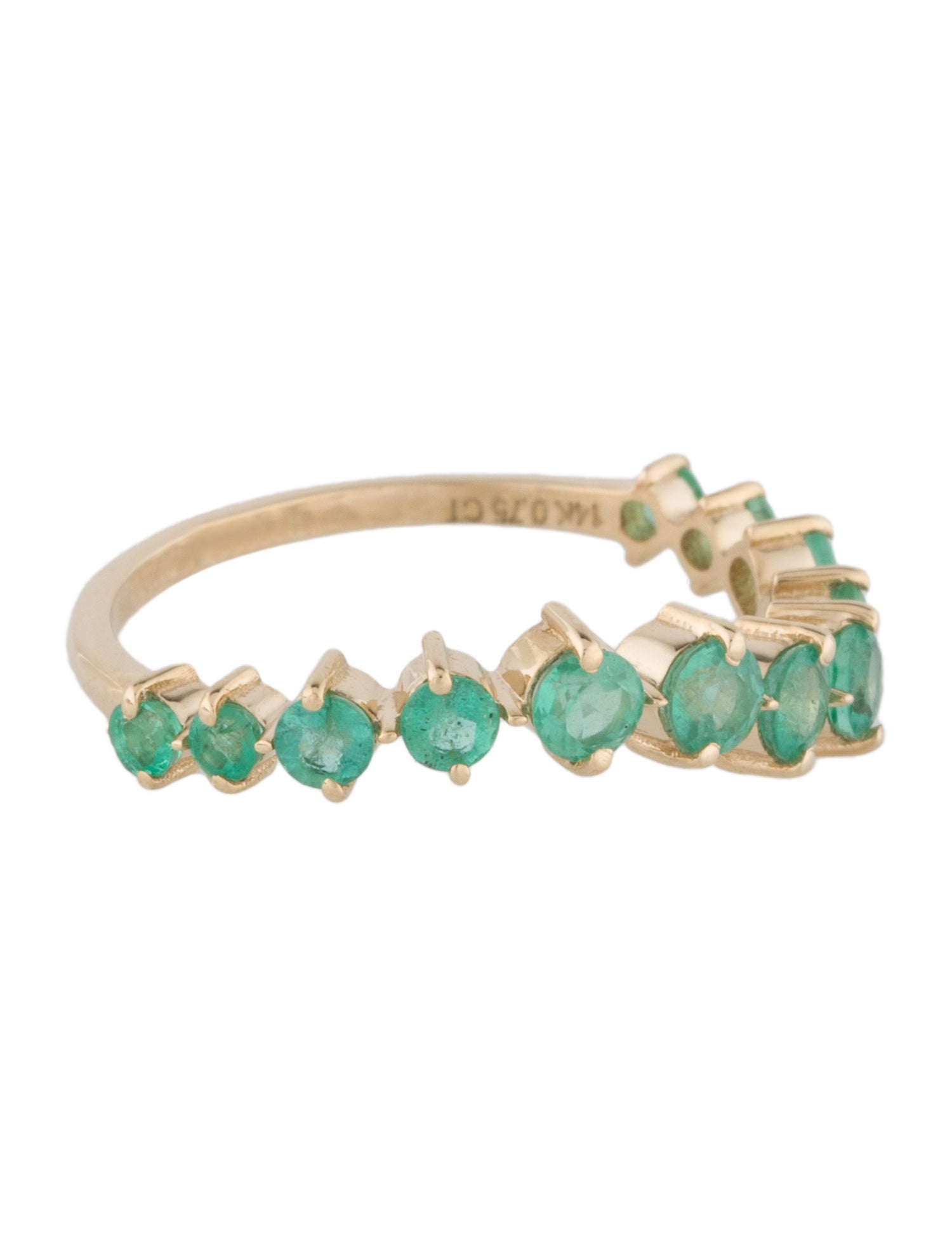 Ring 14K Emerald Wave Band