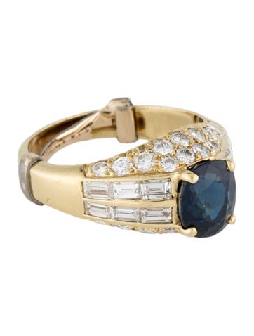 Ring Cocktail 18K 2.38ct Sapphire & Diamond 5.5