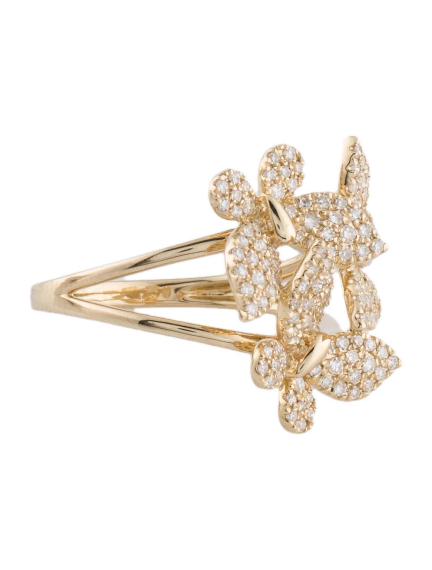 Ring 14K Diamond Butterflies Cocktail
