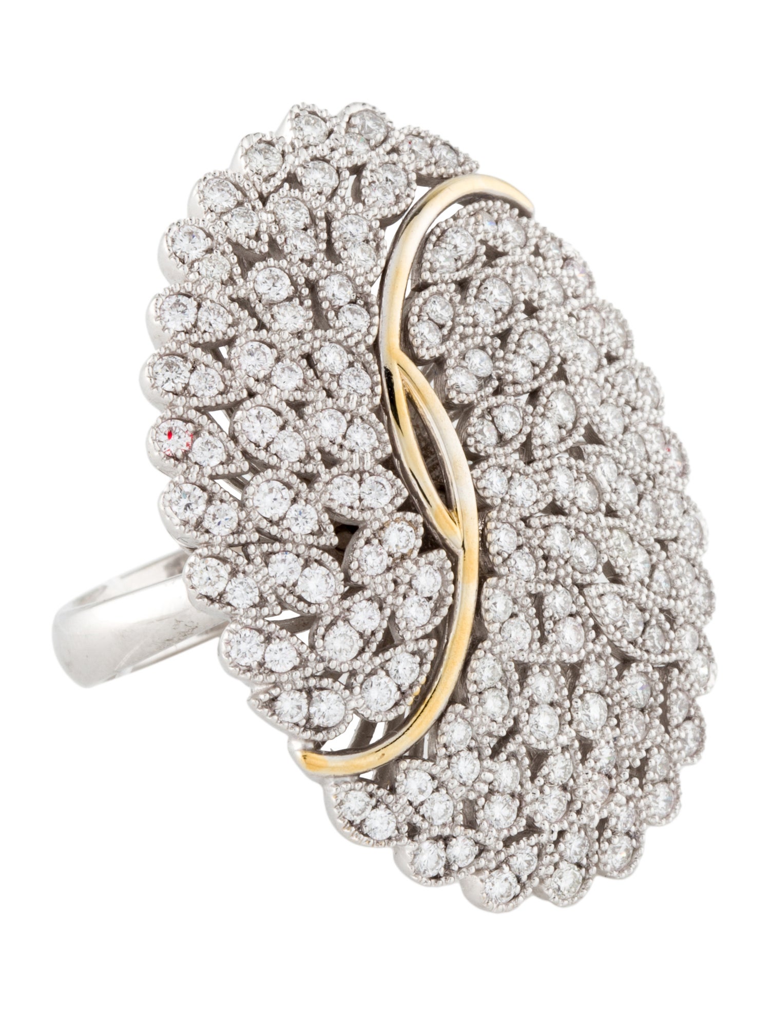 Ring 18K Diamond Cocktail Ring w/ Tags