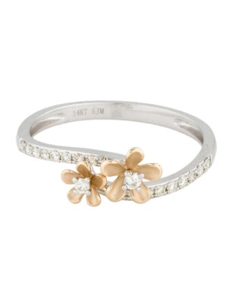 Ring 14K Diamond Flower Band