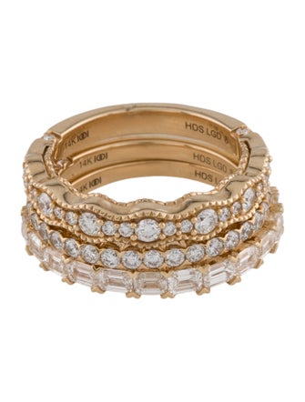 Ring 14K 2.36ctw Lab-Grown Diamond Stackable Band Ring Set