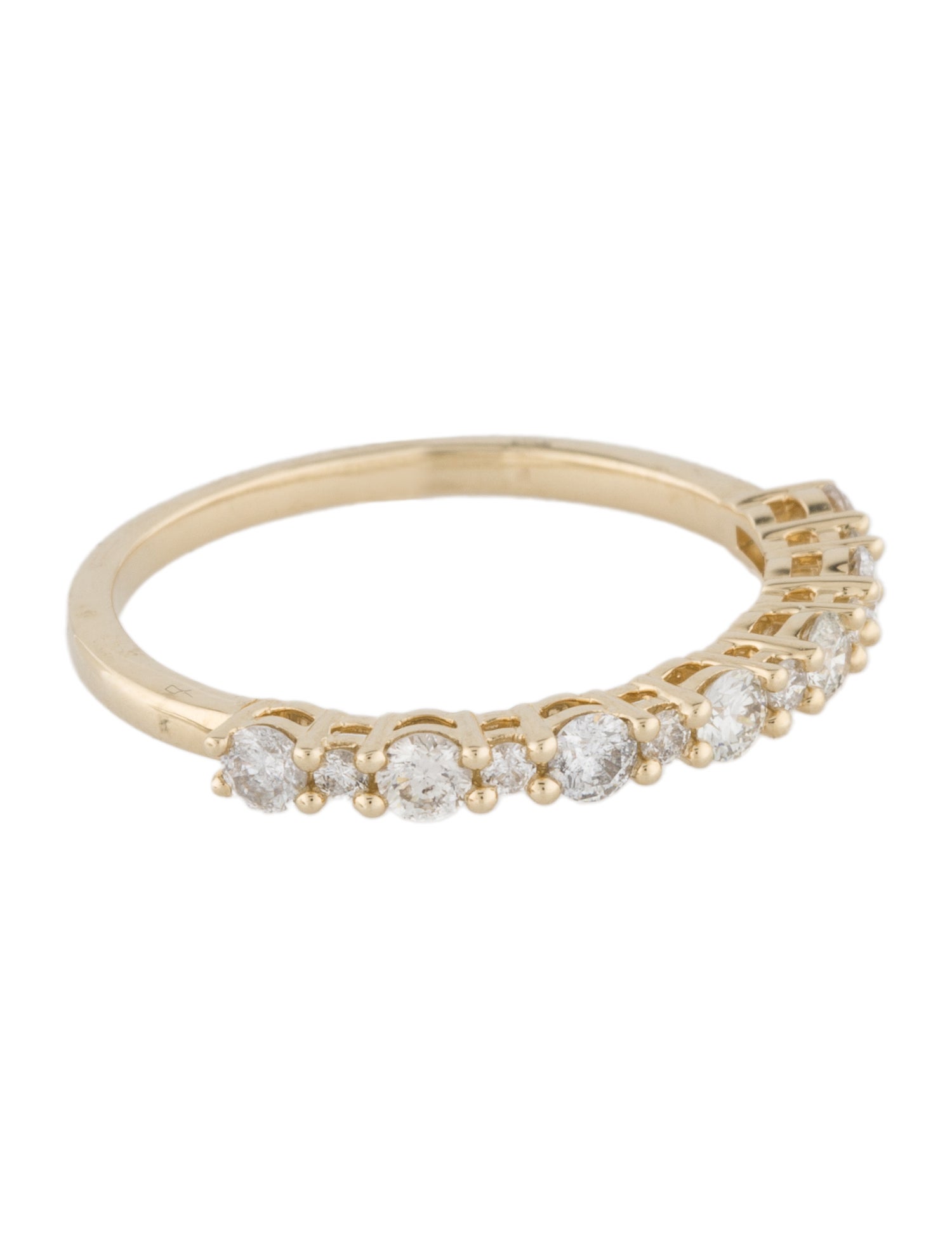 Ring 14K Diamond Half-Eternity Band w/ Tags