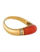 Ring 18K Coral & Diamond Band