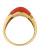 Ring 18K Coral & Diamond Band