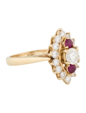 Ring Cocktail 14K 1.09ctw Diamond & Ruby 6.25