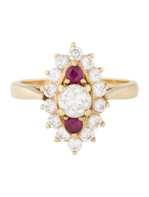 Ring 14K 1.09ctw Diamond & Ruby Cocktail Ring
