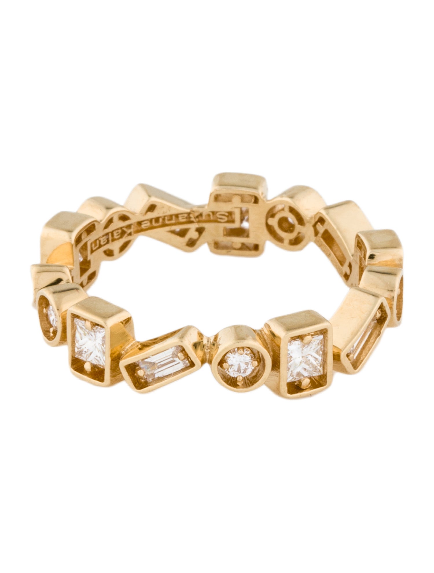 Suzanne Kalan 18K Diamond Inlay Collection Zigzag Eternity Band