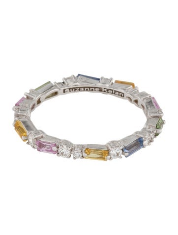Suzanne Kalan Band 18K Sapphire & Diamond Thin Mix Eternity 5