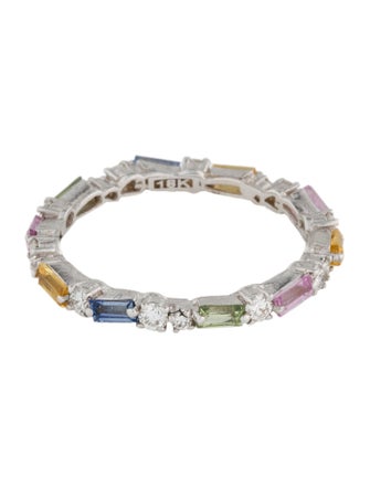 Suzanne Kalan 18K Sapphire & Diamond Thin Mix Eternity Band