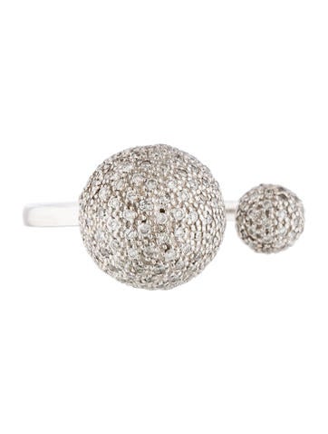 14K Diamond Double Ball Ring