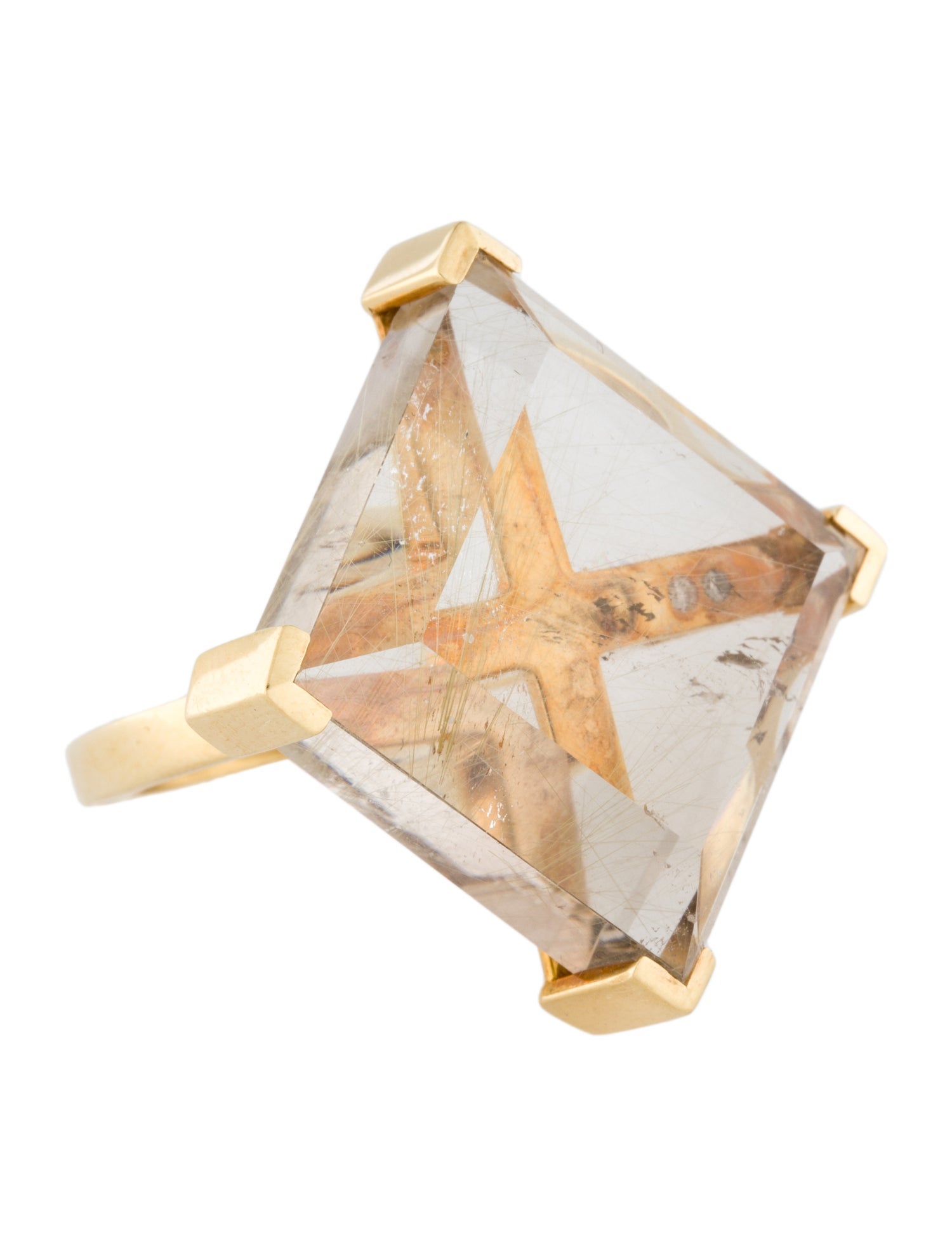 Ring Dao Fournier 18K Rutilated Quartz & Diamond Cocktail Ring