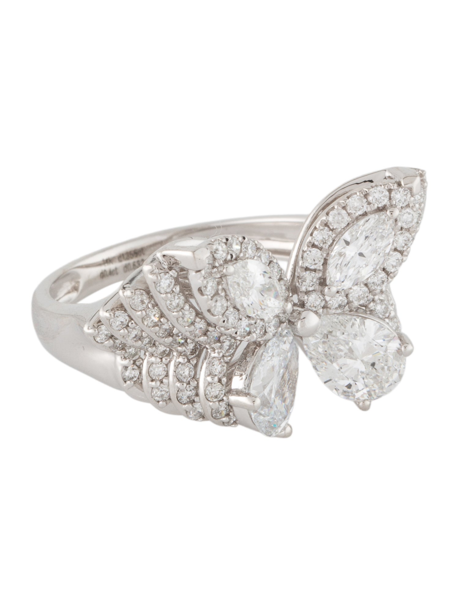 Ring 14K 2.38ctw Lab-Grown Diamond Butterfly Cocktail Ring