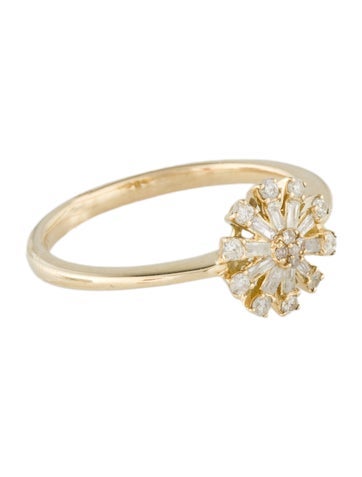 Ring Cocktail 14K Diamond 6.75