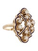 Ring 14K Diamond & Enamel Ring