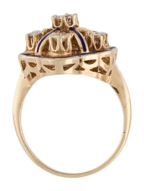 Ring 14K Diamond & Enamel Ring