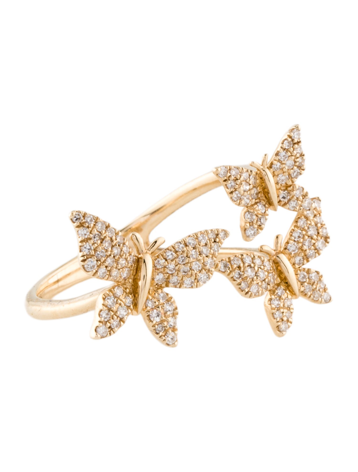 Ring 14K Diamond Butterfly Cocktail