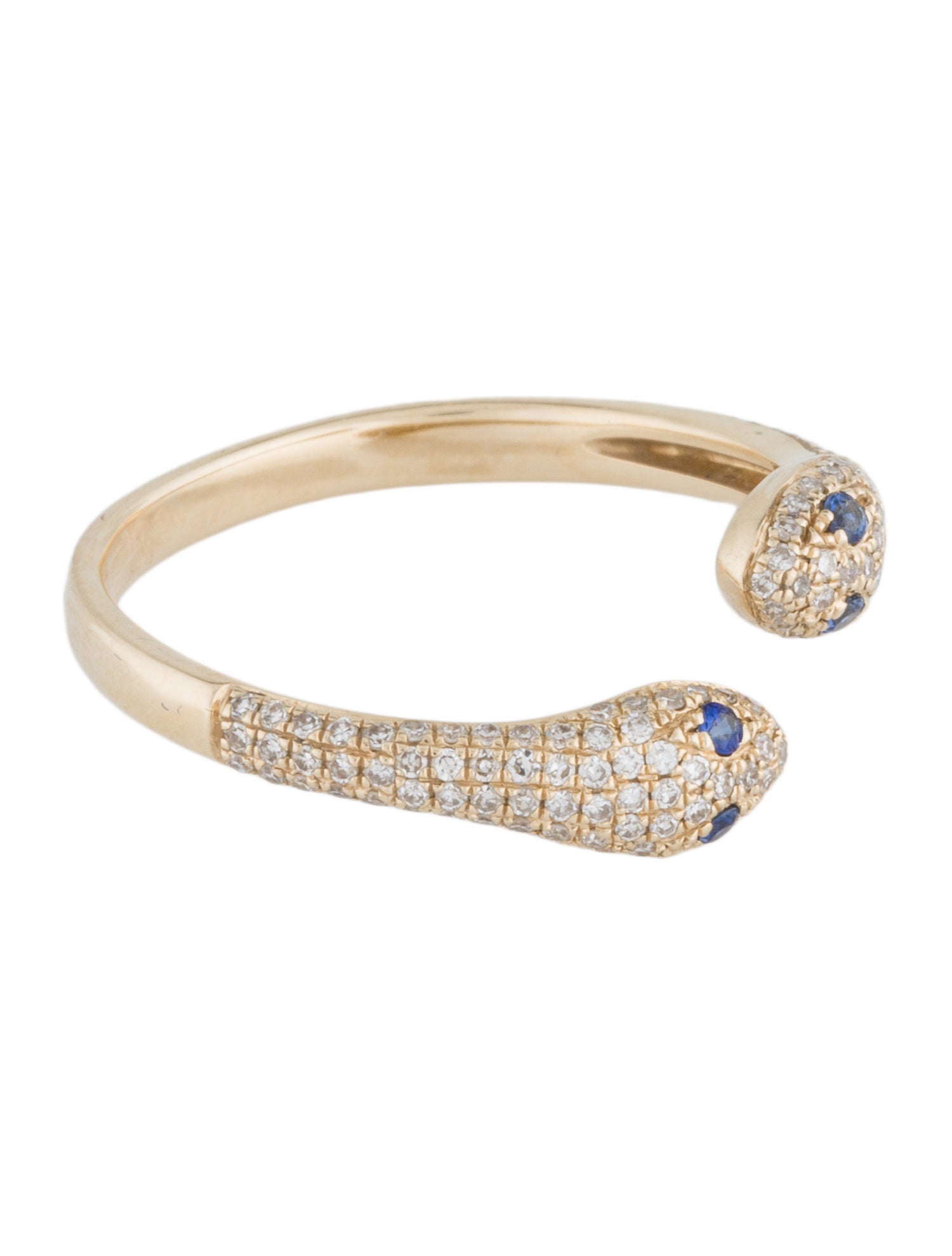 Ring 14K Sapphire & Diamond Snake Band